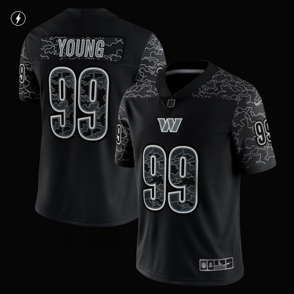 Chase Young Washington Commanders Nike RFLCTV Limited Jersey - Black-GridironStore